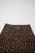 Western Leopard Print Patchwork Seam Detail Wide Leg Jeans