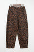 Western Leopard Print Patchwork Seam Detail Wide Leg Jeans