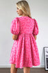 Western Leopard Print Puff Sleeve A Line Mini Dress
