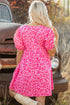 Western Leopard Print Puff Sleeve A Line Mini Dress