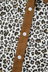 Western Leopard Print Puff Sleeve Buttoned Plus Size Blouse