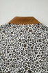 Western Leopard Print Puff Sleeve Buttoned Plus Size Blouse