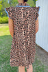 Western Leopard Print Rick Rack Button Down Mini Dress