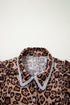Western Leopard Print Rick Rack Button Down Mini Dress