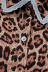 Western Leopard Print Rick Rack Button Down Mini Dress