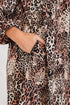 Western Leopard Print Ruffled Long Sleeve Mini Dress