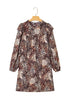 Western Leopard Print Ruffled Long Sleeve Mini Dress