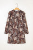 Western Leopard Print Ruffled Long Sleeve Mini Dress