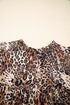 Western Leopard Print Ruffled Long Sleeve Mini Dress
