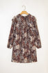 Western Leopard Print Ruffled Long Sleeve Mini Dress
