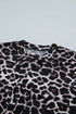 Western Leopard Print Sheer Mesh Short Sleeve Top