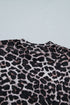 Western Leopard Print Sheer Mesh Short Sleeve Top