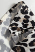 Western Leopard Print Striped Collar Long Sleeve Flared Mini Dress
