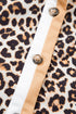 Western Leopard Print Striped Collar Long Sleeve Flared Mini Dress