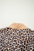 Western Leopard Print Striped Collar Long Sleeve Flared Mini Dress