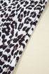 Western Leopard Print Striped Collar Long Sleeve Flared Mini Dress
