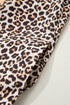 Western Leopard Print Striped Collar Long Sleeve Flared Mini Dress