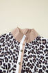 Western Leopard Print Striped Collar Long Sleeve Flared Mini Dress
