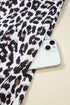 Western Leopard Print Striped Collar Long Sleeve Flared Mini Dress