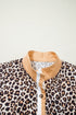 Western Leopard Print Striped Collar Long Sleeve Flared Mini Dress