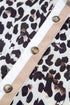 Western Leopard Print Striped Collar Long Sleeve Flared Mini Dress