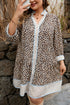 Western Leopard Print Striped Trim Drop Waist Mini Dress