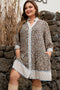 Western Leopard Print Striped Trim Drop Waist Mini Dress