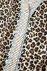 Western Leopard Print Striped Trim Drop Waist Mini Dress