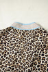 Western Leopard Print Striped Trim Drop Waist Mini Dress