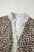 Western Leopard Print Striped Trim Drop Waist Mini Dress