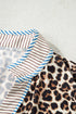 Western Leopard Print Striped Trim Drop Waist Mini Dress