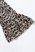 Western Leopard Print Tiered Wide Sleeve Maxi Dress