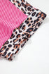 Western Leopard Print Trim Twist Ribbed Short Set