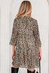 Western Leopard Print V Neck H Line Mini Dress