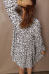 Western Leopard Print V Neck Long Sleeve Mini Dress