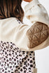 Western Leopard Print Waffle Knit Quilted Patchwork Jacket