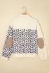 Western Leopard Print Waffle Knit Quilted Patchwork Jacket