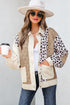Western Leopard Print Waffle Knit Quilted Patchwork Jacket