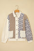 Western Leopard Print Waffle Knit Quilted Patchwork Jacket