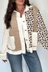 Western Leopard Print Waffle Knit Quilted Patchwork Jacket