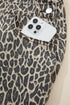 Western Leopard Print Wide Leg Denim Overall Jumpsuit