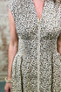 Western Leopard Print Zip Front V Neck Maxi Dress
