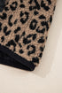Western Leopard Print Zip Up Stand Neck Pocket Jacket