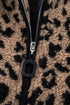 Western Leopard Print Zip Up Stand Neck Pocket Jacket