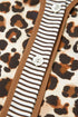 Western Leopard Striped Patchwork Three Quarter Sleeve Mini Dress