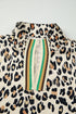 Western Leopard Striped Print V Neck Half Sleeve Blouse