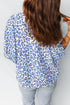 Western Leopard Striped Print V Neck Half Sleeve Blouse