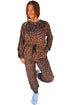 Western Leopard Varsity Striped Long Sleeve Pant Set