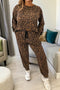 Western Leopard Varsity Striped Long Sleeve Pant Set