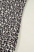 Western Leopard Zip Neck T Shirt Plus Size Mini Dress